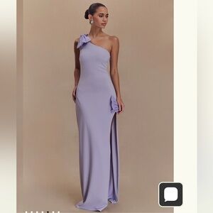 NWT Meshki Hallie One-Shoulder Bow Maxi Dress - Lilac
